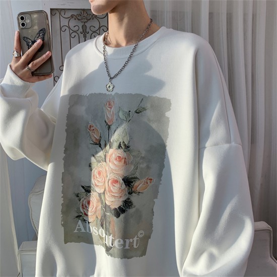 Long Sleeve Sweatshirt For Men With White Black